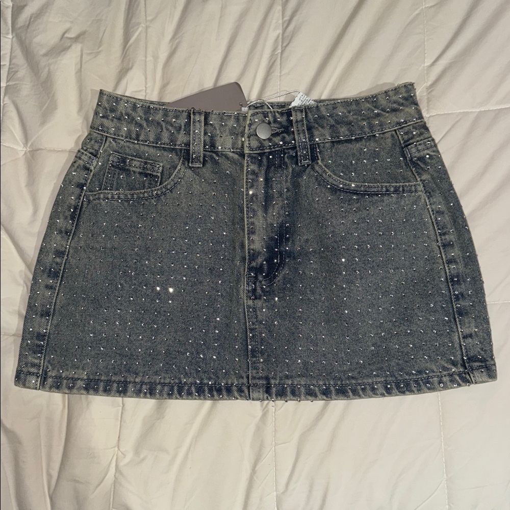 Missguided Rhinestone Mini Skirt